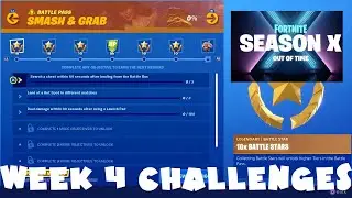 (Chapter 1) ALL Week 4 Season 10 Challenges Guide - Smash & Grab - Fortnite Battle Royale (2019)