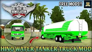 🔴🔵Download REALISTIC HINO WATER TANKER TRUCK MOD for Bus Simulator Indonesia || Bussid V3.6.1