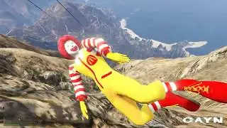 Ronald McDonald in GTA 5 - Jumps/Falls/Ragdolls/Explosions [Euphoria Physics | Funny Moments]