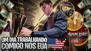UM DIA TRABALHADO COMIGO COMO BARTENDER NOS ESTADOS UNIDOS 🇺🇸 aqui não temos horário de almoço