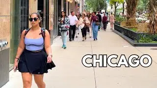 Fall Season in Chicago Walking Tour on Sunday | September 29, 2024 | 4K Video City Sounds