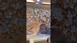multiple colors tree wallpaper #interiordesign #wallcoverings #homedecor #artwork #artisan