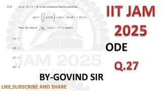 iit jam mathematics lectures | Q29 | solution of iit jam 2025 maths paper | jam maths by Govind sir