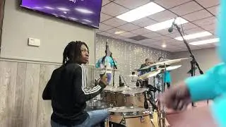 Playing drums at church..*the kick drum kept sliding 🤦&zwj;♂️*