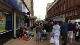 Andy Blind Guitarist Busking in Blackpool