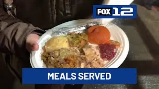 Portland Rescue Mission serves up meals for the homeless at annual Thanksgiving dinner