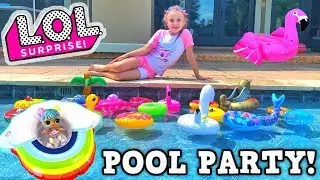 LOL Surprise Dolls Pool Party with Mini Floaties!