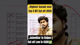 Top 5 NIT with Highest Vacant Seats ✅| Seat Matrix 2025 Out 🚨 All NIT/IIIT CSE Vacant Seat for CSAB