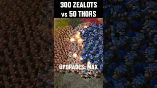 Who wins? 300 Zealots vs 50 Thors #sc2 #starcraft #starcraft2 #blizzard #gaming