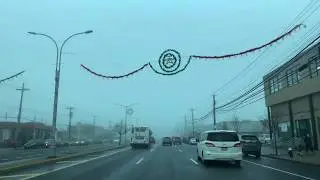 DRIVING BY HOWARD BEACH, CROSS BAY BLVD, NEW YORK, FOGGY DAY!! [4K/60]