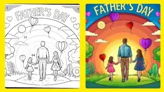 Satisfying stunning art for father day coloring before and after Transformation #buymote