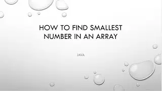 How to find smallest element in an array using Java