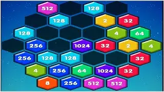 2048 Merge Hexagon Match - Gameplay Walkthrough