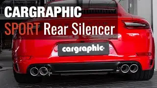 Sound CARGRAPHIC Sport Exhaust Rear Silencer + Catalytic Converters for Porsche 991.2 Carrera
