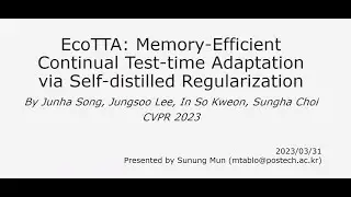 [230331] EcoTTA Memory Efficient Continual Test Time Adaptation via Self distilled Regularization
