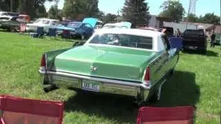 GREEN 1969 CADILLAC COUPE DEVILLE Dual Exhaust engine start 472ci Car Show