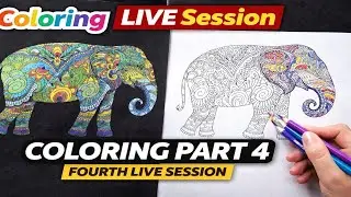 Live Coloring Session 🎨 | Elephant Coloring Part 4 | Relaxing Art Live