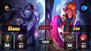 Pobelter DIANA (Mid) [Conqueror] VS ZOE - Challenger NA Patch 10.7