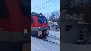 3ЭС4К-015 на станции Понтонная #РЖД #3ЭС4К #поезд