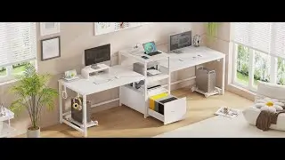 How to Install | SEDETA 98 Inch 2 Person Office Desk Computer Desk with File Drawers