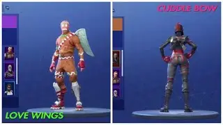Love Wings + Cuddle Bow Back Blings on 36 Outfits (Fortnite Battle Royale)