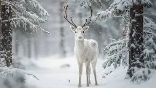 Winter Animals ❄️ Majestic Wildlife in the Snowy Forest with Piano Music for Relaxation & Healing