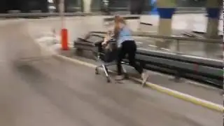 GIRL ALMOST DIES WHILE RIDING IN A SHOPPING CART !
