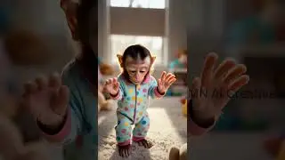 Cutest Baby Monkey in Pajamas | Adorable Toddler Vibes! 🐵💖