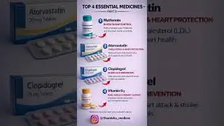 Top 4 Essential Medicines 💊 | Diabetes, Cholesterol, Heart & Bone Care | #shorts