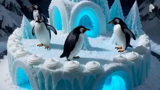 Magical Penguin Ice Cake World | Relaxing ASMR Fantasy in 8K