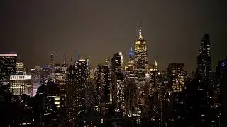 New York City Night Ambience – 8 Hours: Empire State Building, Dusk to Snowstorm 4K
