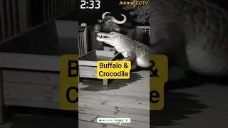Crocodile attacks buffalo.#CrocodileAttack #BuffaloAttack #WildlifeEncounter