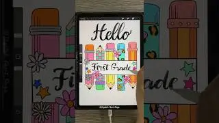 Back to School Front Page: Hello First Grade 🎒 #shorts #digitalfrontpage #procreate
