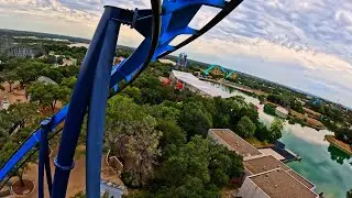 Great White B&M Inverted Coaster Front Row 5K POV- SeaWorld San Antonio 