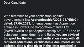 pgcil apprenticeship 2023  merit list for NORTERN region -1 #pgcil #powergrid