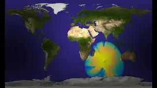 Simulation of an asteroid impact in the Indian Ocean, 2D representation