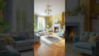 Light yellow and ice blue living room concepts #interiordesign #livingroomdesign