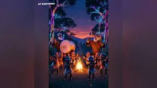 African Kids Drum Song | Fun Neon Cartoon Dance with Grandpa | 3D Kids Animation
