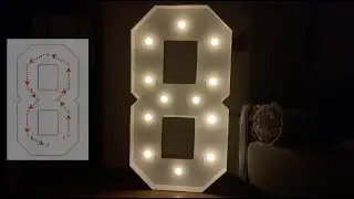 EUFONY 4FT Light Up Marquee Number 8 Assembly Tutorial, Mosaic Number 8️⃣ for Party Decorations