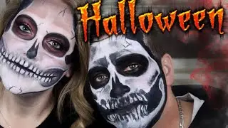 💀FIANCE DOES SKELETON MAKEUP | GET READY WITH US!💀
