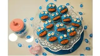 DIY Cookie Monster Birthday Cupcakes/ Kr&uuml;melmonster Geburtstag Muffins / Kurabiye Canavari Cupcake