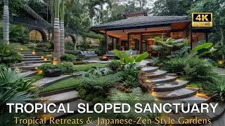 Transform Your Sloped Yard: Tropical Oasis Meets Japanese Zen Garden Design