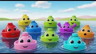 Nine Little Toy Boats Sail Sail Sail | Water Play & Counting Song for Kids