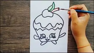 How to draw cherry cake easy