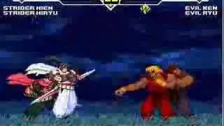 Evil Ryu & Ken vs Strider Hiryu & Hien
