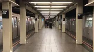 NYC Subway HD 60fps: R160B Siemens Q Train & R160B Alstom N Train Depart 57th Street Together
