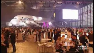 The Lufthansa A380 arrives in Frankfurt