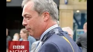 Nigel Farage hit by egg at rally - BBC News