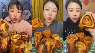 MUKBANG beef bone marrow ASMR  - The best of delicious Slime food #822