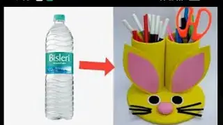 Pen pencil holder best out of waste from plastic bottles how to make pen pencil holder 
